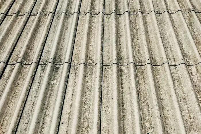 Corrugated cement roof sheets of the type fitted to older prefab garages