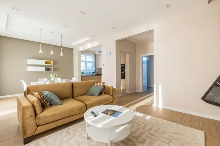 Converted garage in Cornwall finished as a living room, the kind of conversion that needs a building regulations completion certificate