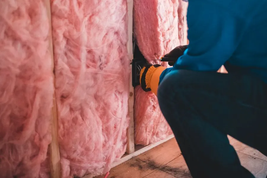 Insulation fitted between roof rafters, the layer building regulations require to reach a compliant U-value