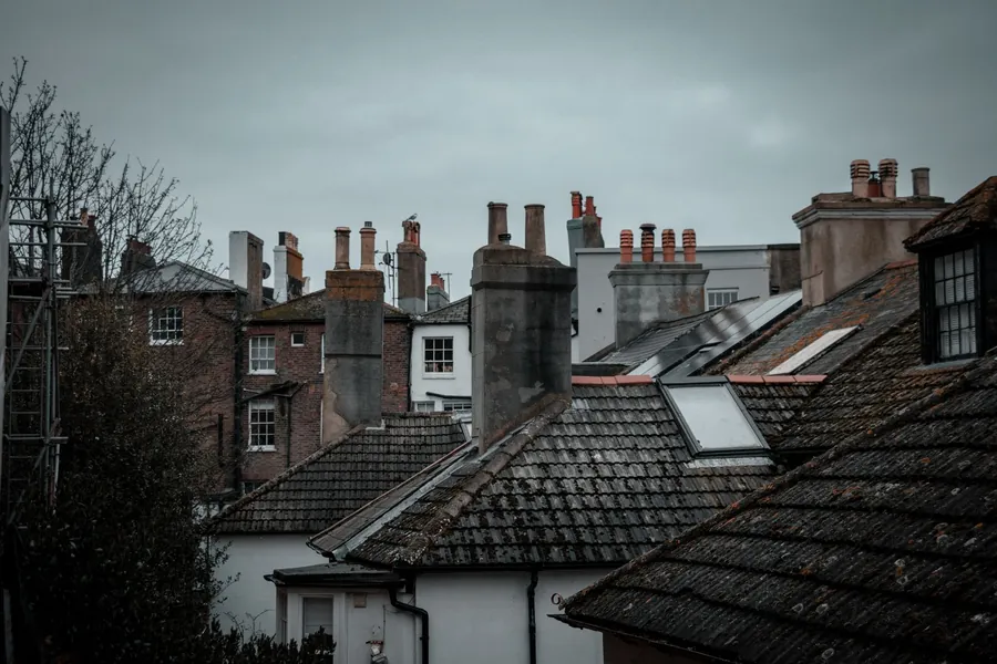 British rooftops with chimneys and rooflights, the loft conversion alternative to converting a garage in Cornwall