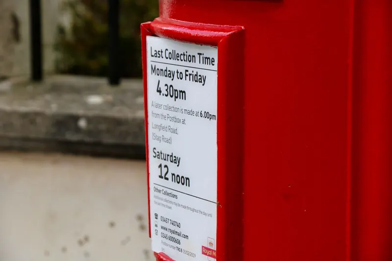 Royal Mail postbox used to serve a party wall notice for a Cornwall loft conversion