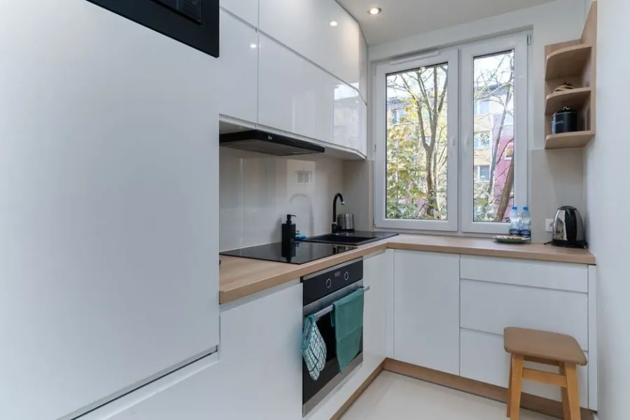 Kitchenette in a self-contained annexe conversion in Cornwall