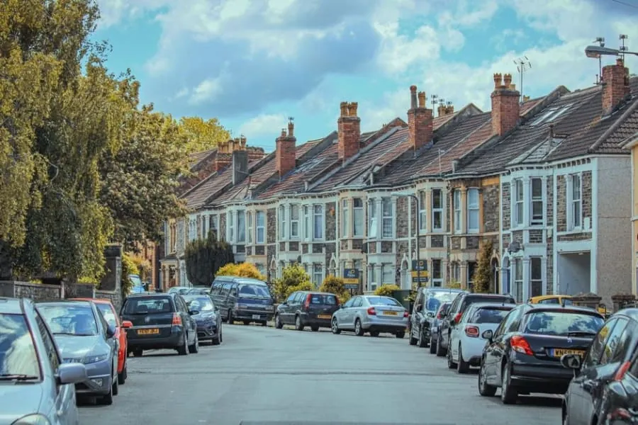Terraced street of the kind found across Cornwall's inland towns, where loft conversions are common
