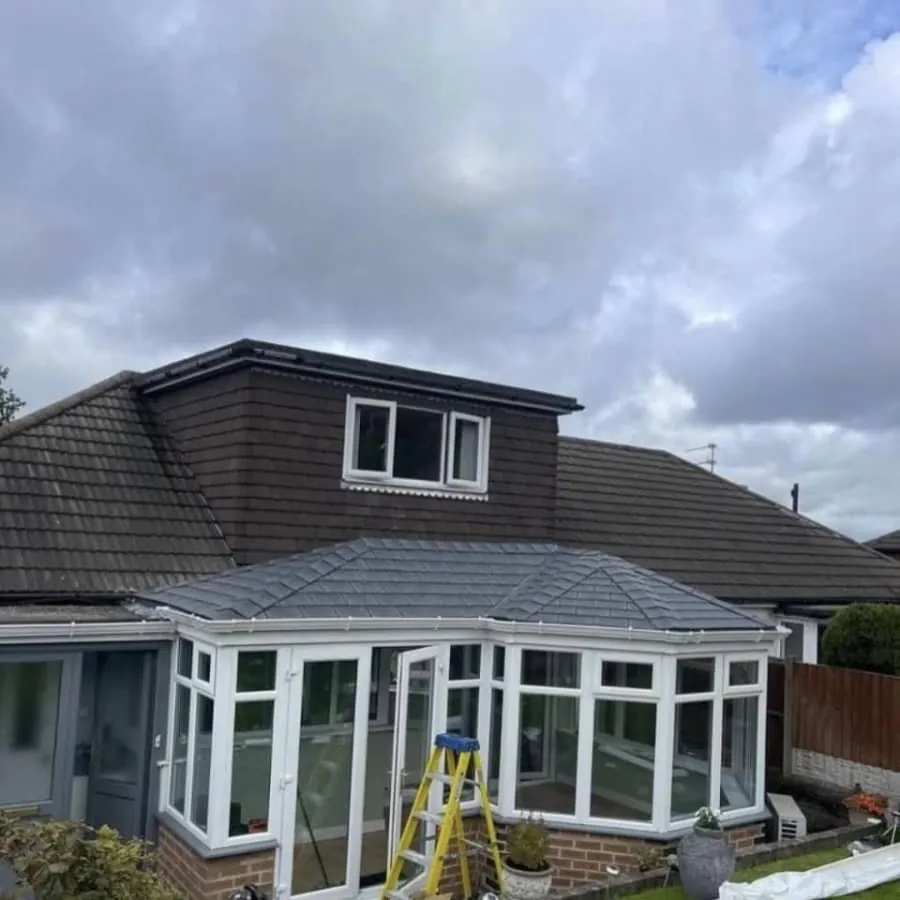 Completed tiled roof and rear elevation on a Cornish home after conversion work